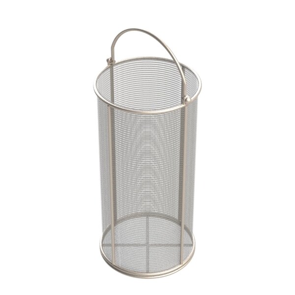 Anysizebasket Round Wire Mesh Basket: 6Dia. x 12H, 304 SS, 3/16 Rod Frame, Mesh: 30 x .012 TMT-060RND120-C30S - main